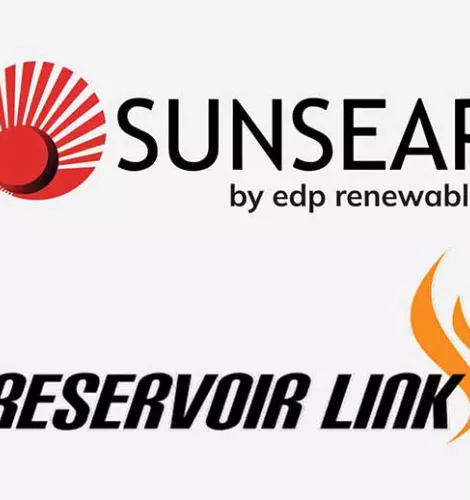 Logos of Sunseap by edp renewables and Reservoir Link