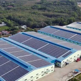 Top view image of the solar panels of the Chenchia solar panels project in Vietnam.