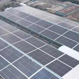Top view image of the solar panels of the Chon Thanh DG in Vietnam.